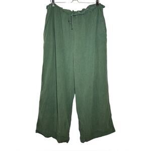Back Beat Co. Green Tencel Seersucker Wide Leg Pants - XXL